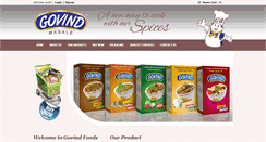 Desktop Screenshot of govindfoods.com